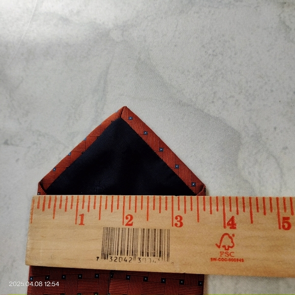 Brooks Brothers Tie Necktie Rust Brown Blue Geometric Weave Men's Silk TAG - Picture 5 of 8